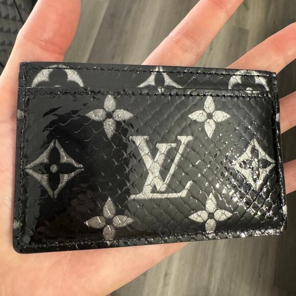Louis Vuitton Python Cardholder Black/Silver Monogram exotic card case wallet LV - Picture 9 of 10